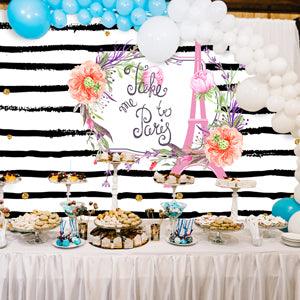 Paris Eiffel Tower Flower Photo Backdrop for Baby show