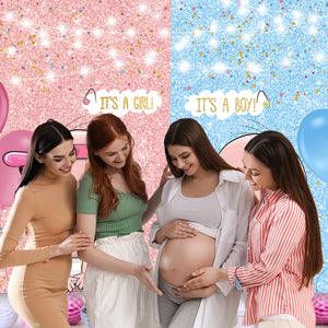 Pink and Blue Balloon Photography Backdrop for Baby Shower Party