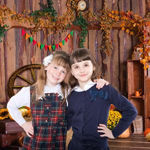 Pumpkin decoration Wood Wall Photography Backdrop for Thanksgiving