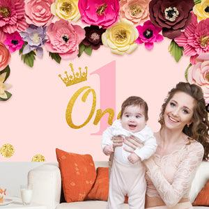 1st Birthday Flowers Decoration Backdrop for Photography
