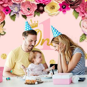 1st Birthday Flowers Decoration Backdrop for Photography