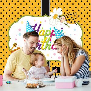 Bee Cartoon Backdrop for Birthday Party Photography