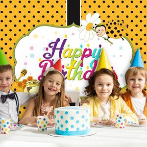Bee Cartoon Backdrop for Birthday Party Photography
