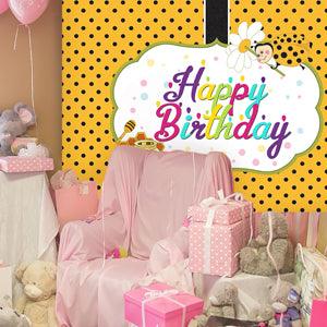 Bee Cartoon Backdrop for Birthday Party Photography