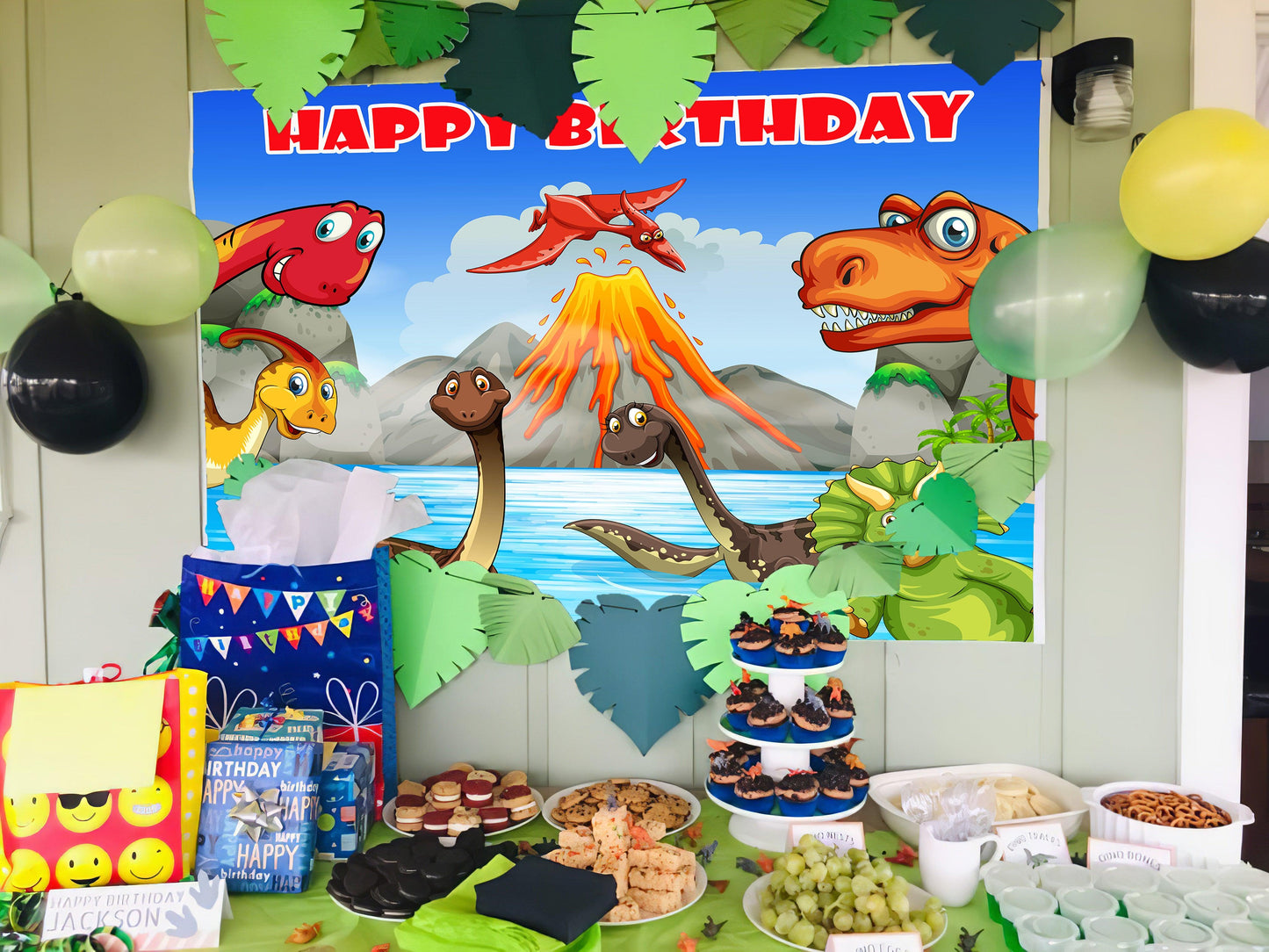 Dinosaurs Lake Digital Background Photography Backdrop for Party TKH1839