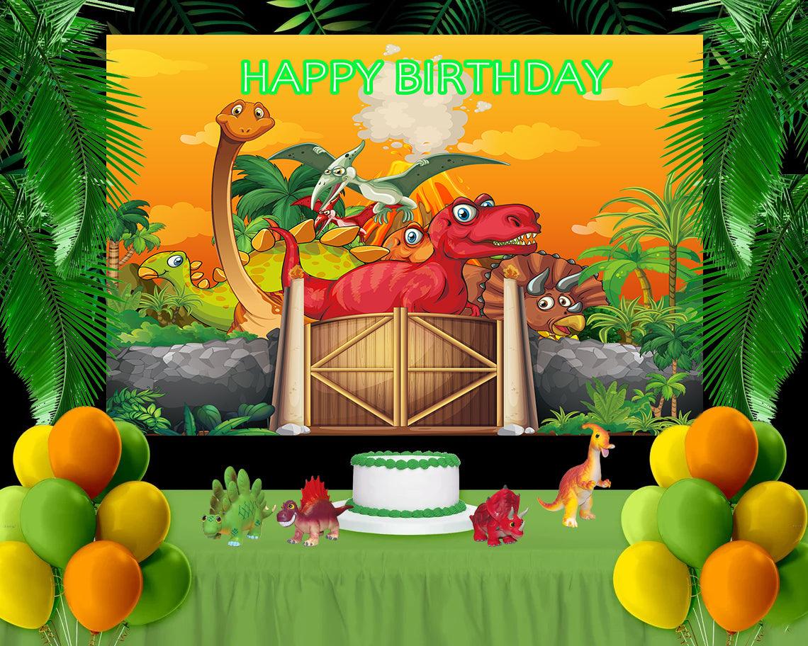 Jurassic World Dinosaur Animal Background Happy Birthday Party Backdrop TKH1841