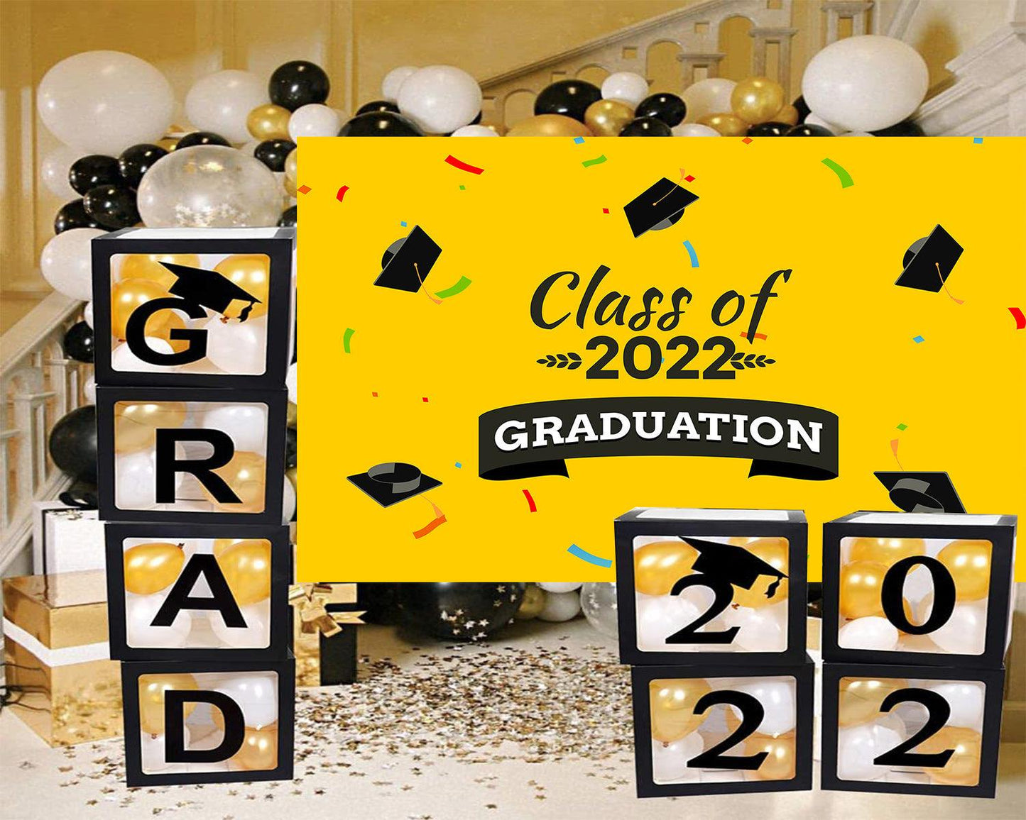Yellow Graduation Party Backdrop Background Graduation Party Photography TKH1854