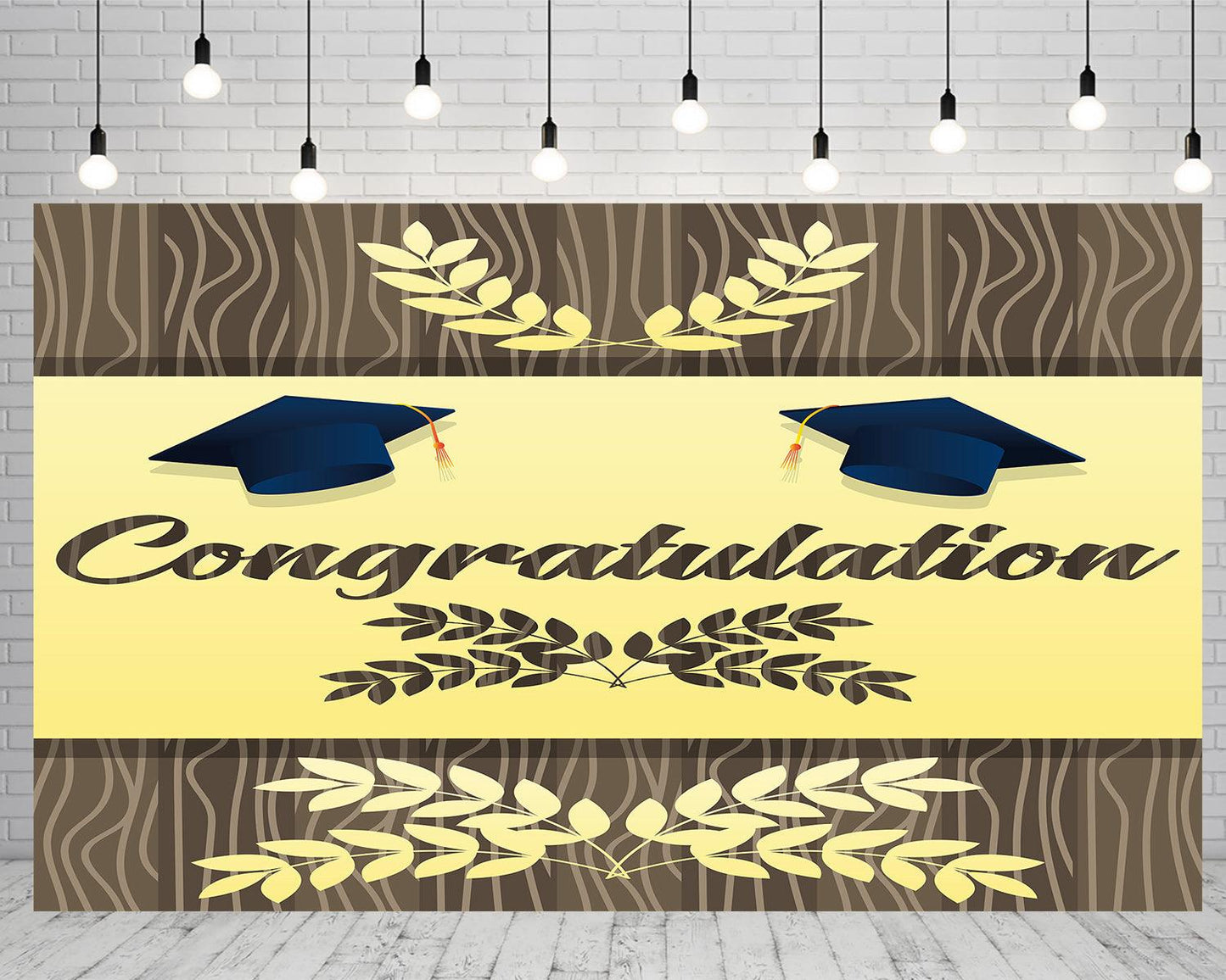 Stripe and Wheat decoration Graduation Party Backdrop for Photography Graduation Party Decorations TKH1867