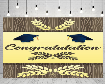 Stripe and Wheat decoration Graduation Party Backdrop for Photography Graduation Party Decorations TKH1867