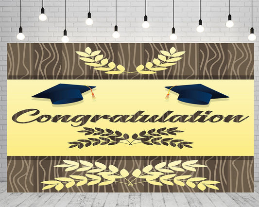 Stripe and Wheat decoration Graduation Party Backdrop for Photography Graduation Party Decorations TKH1867