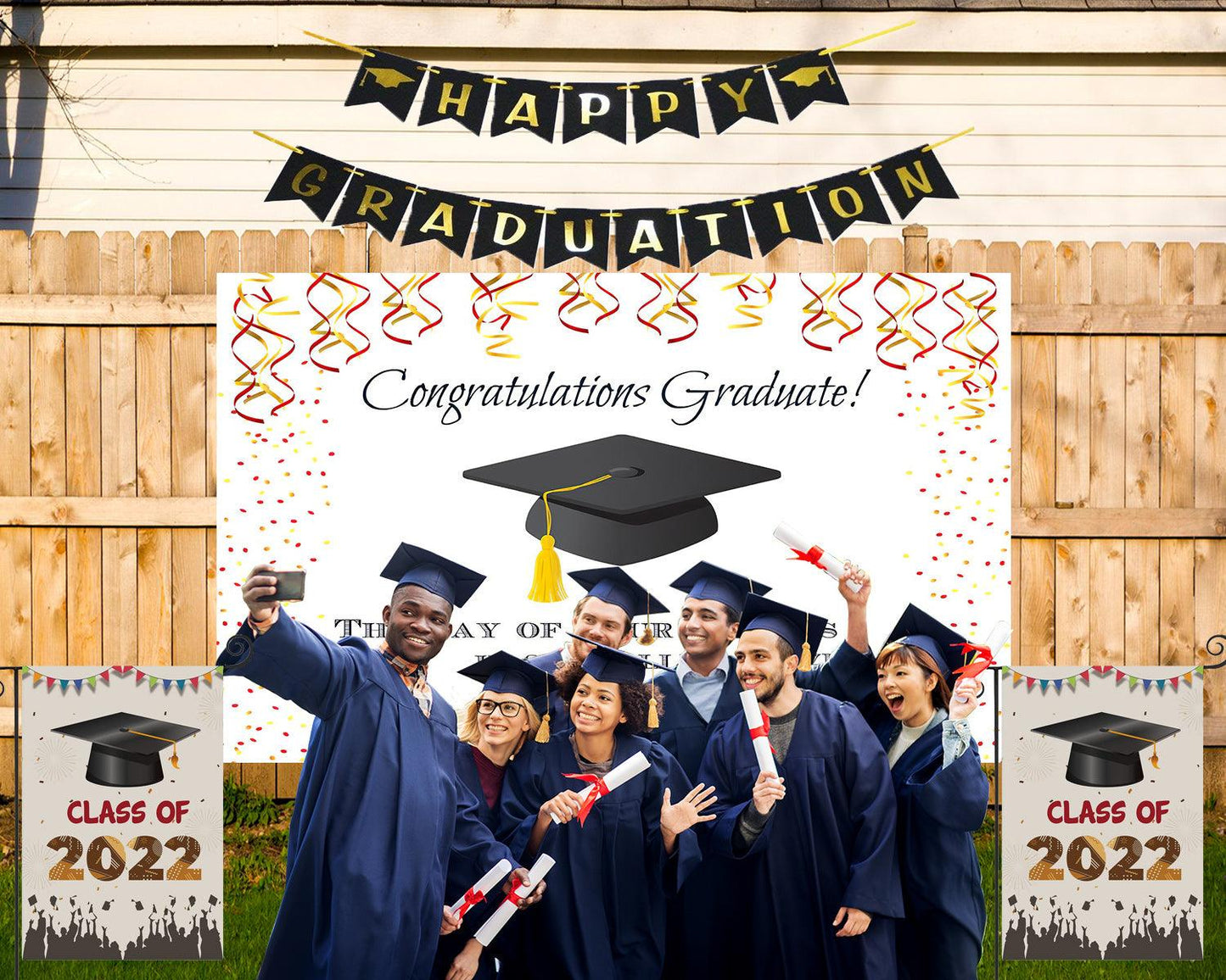 Graduation decorations College Graduation Backdrop for Photo Studio TKH1883