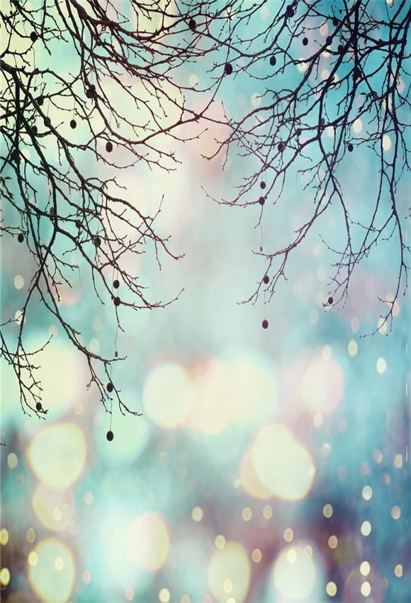 Bokeh Branches Polka Shiny Photography Backdrop