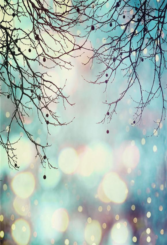 Bokeh Branches Polka Shiny Photography Backdrop