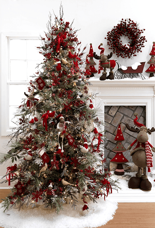 White Wall Elf Christmas Backdrop Photography